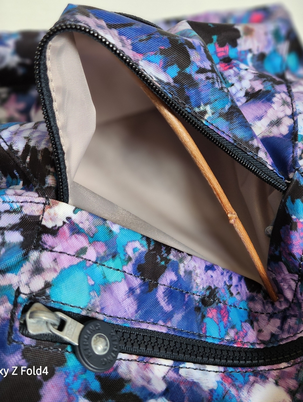 Kipling Floral Crossbody in Blue, Purple & Teal - Picture 11 of 12